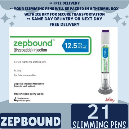 Zepbound Tirzepatide 2.5 mg Appetite Suppressant Pens for Weight Loss, From Package of 21 Pens, 2.5 mg, 5 mg, 7.5 mg, 10 mg, 12.5 mg, 15 mg, Ship from Philippines