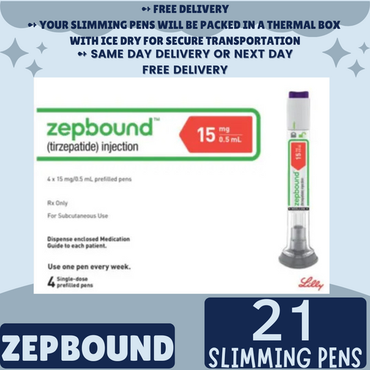 Zepbound Tirzepatide 15 mg Appetite Suppressant Pens for Weight Loss, From Package of 21 Pens, 2.5 mg, 5 mg, 7.5 mg, 10 mg, 12.5 mg, 15 mg, Ship from Philippines