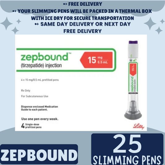 Zepbound Tirzepatide 15 mg Appetite Suppressant Pens for Weight Loss, From Package of 25 Pens, 2.5 mg, 5 mg, 7.5 mg, 10 mg, 12.5 mg, 15 mg, Ship from Philippines