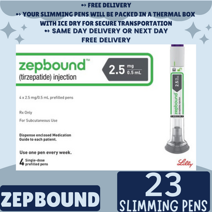 Zepbound Tirzepatide 2.5 mg Appetite Suppressant Pens for Weight Loss, From Package of 21 Pens, 2.5 mg, 5 mg, 7.5 mg, 10 mg, 12.5 mg, 15 mg, Ship from Philippines