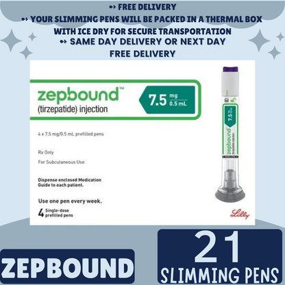 Zepbound Tirzepatide 2.5 mg Appetite Suppressant Pens for Weight Loss, From Package of 21 Pens, 2.5 mg, 5 mg, 7.5 mg, 10 mg, 12.5 mg, 15 mg, Ship from Philippines